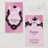 Niedlicher Mode-Bogen-Geschäfts-Karten-Polka-Punkt Visitenkarte (Vorne/Hinten)