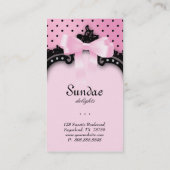 Niedlicher Mode-Bogen-Geschäfts-Karten-Polka-Punkt Visitenkarte (Rückseite)