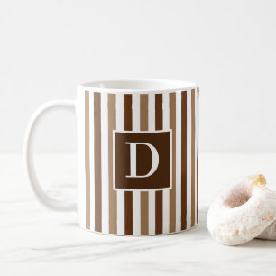 Niedlicher, modern braun und weiß gestreifter Sing Kaffeetasse