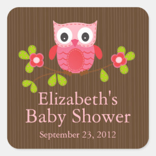 Niedlicher, moderner Baby-Babydusche Square Aufkle Quadratischer Aufkleber