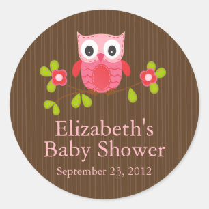 Niedlicher, moderner Baby-Babydusche Square Aufkle Runder Aufkleber