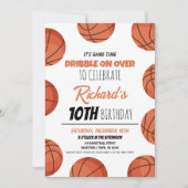 Niedlicher moderner Basketball-Kindergeburtstag Einladung (Vorderseite)