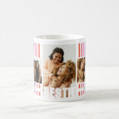 Niedlicher, moderner BESTIE Foto Collage Streifen Kaffeetasse (Mittel)