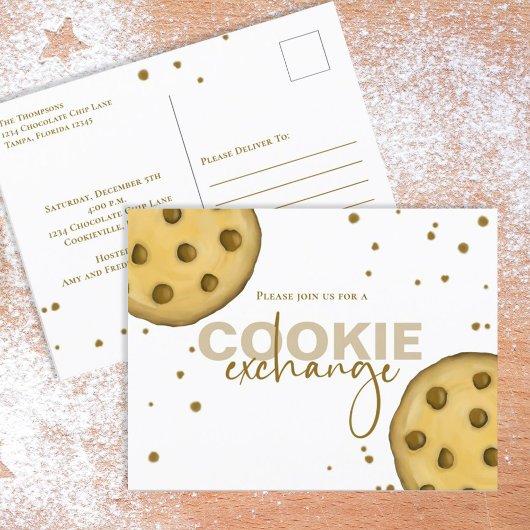 Niedlicher moderner Cookie Exchange Whimsical Fun Postkarte