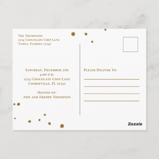 Niedlicher moderner Cookie Exchange Whimsical Fun Postkarte (Rückseite)