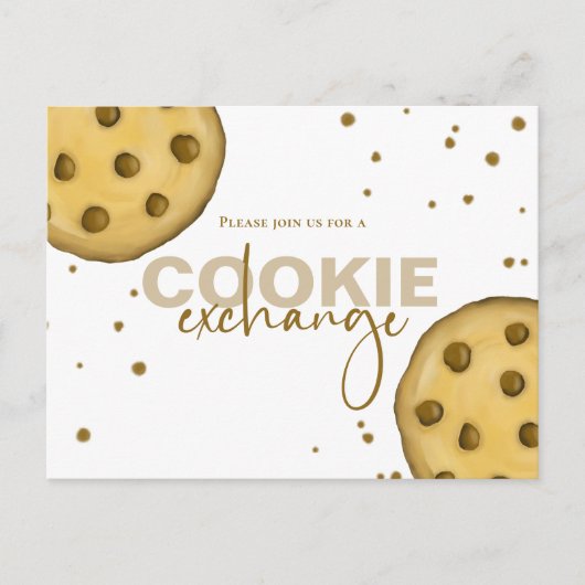 Niedlicher moderner Cookie Exchange Whimsical Fun Postkarte (Vorderseite)