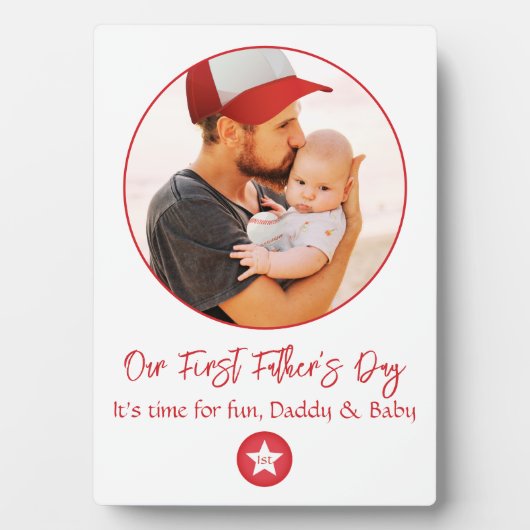 Niedlicher moderner, einfacher Cooler Vater Erster Fotoplatte (Vorderseite)