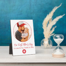 Niedlicher moderner, einfacher Cooler Vater Erster Fotoplatte