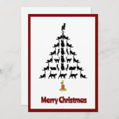 Niedlicher moderner, einfacher Minimal Weihnachtsb Feiertagskarte (Vorne/Hinten)