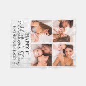 Niedlicher, moderner Fotocollage Happy First Mothe Fleecedecke (Vorderseite (Horizontal))