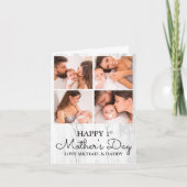 Niedlicher, moderner Fotocollage Happy First Mothe Karte (Vorderseite)