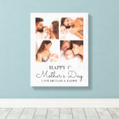 Niedlicher, moderner Fotocollage Happy First Mothe Leinwanddruck (Insitu (Holzboden))
