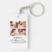 Niedlicher, moderner Fotocollage Happy First Mothe Schlüsselanhänger (Rückseite)