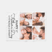 Niedlicher, moderner Fotocollage Happy First Vathe Fleecedecke (Vorderseite (Horizontal))