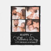 Niedlicher, moderner Fotocollage Happy First Vathe Fleecedecke (Vorderseite)