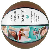 Niedlicher moderner Fotocollage Vathers Day Basket Basketball (Vorderseite)