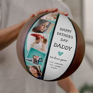 Niedlicher moderner Fotocollage Vathers Day Basket Basketball
