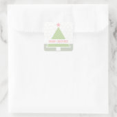 Niedlicher moderner froher Weihnachtsbaum Quadratischer Aufkleber (Tasche)