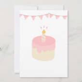 Niedlicher, moderner Geburtstagskuchen Einladung (Rückseite)