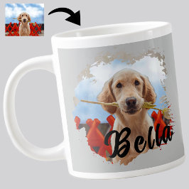 Niedlicher, moderner Grunge-Hund mit Eins-Kind-Lov Jumbo-Tasse