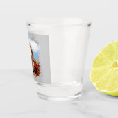 Niedlicher, moderner Grunge-Hund mit Eins-Kind-Lov Schnapsglas (Rechts)