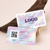 Niedlicher moderner Holografischer Logo QR Code La Visitenkarte