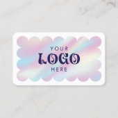 Niedlicher moderner Holografischer Logo QR Code La Visitenkarte (Vorderseite)