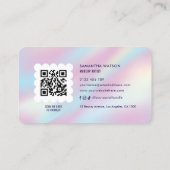 Niedlicher moderner Holografischer Logo QR Code La Visitenkarte (Rückseite)