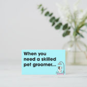 Niedlicher, moderner Hund Groomer Pampere Welpe Visitenkarte (Stehend Vorderseite)