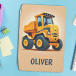 Niedlicher, moderner LKW Personalisiert iPad Mini Hülle<br><div class="desc">Personalisiert gelbe,  niedliche,  moderne LKW-Jungs paddeln Design</div>
