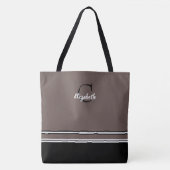 Niedlicher moderner Monogrammname Initialschwarz b Tasche (Vorderseite)