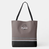 Niedlicher moderner Monogrammname Initialschwarz b Tasche (Rückseite)