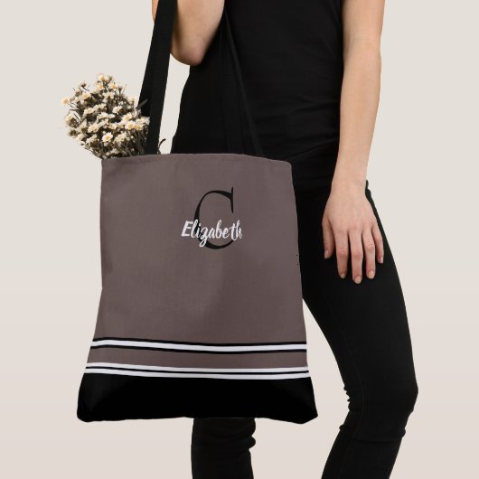 Niedlicher moderner Monogrammname Initialschwarz b Tasche (Von Nahem)