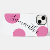 Niedlicher moderner Name Große rosa Polka Dots Case-Mate iPhone Hülle (Rückseite (Horizontal))