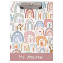 Niedlicher moderner Pastel-Rainbow-Lehrer