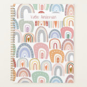 Niedlicher, moderner Pastell-Regenbogen Planer (Vorderseite)