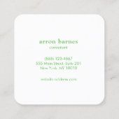 Niedlicher, moderner, rosafarbener Streifen Quadratische Visitenkarte (Rückseite)