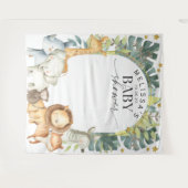 Niedlicher moderner Safari Jungle Baby Duschvorhan Wandteppich (Vorderseite (Horizontal))