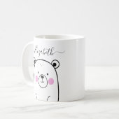 Niedlicher, moderner Schwarzweißbär Kaffeetasse (Vorderseite Links)