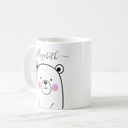 Niedlicher, moderner Schwarzweißbär Kaffeetasse (Vorderseite Links)