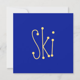 Niedlicher moderner SKI-Text auf Royal Blue