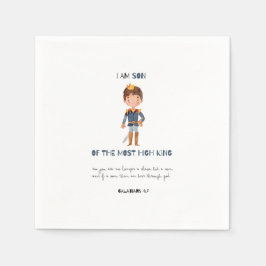 Niedlicher moderner Sohn der Königsparty Kinder Serviette