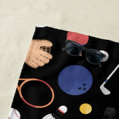 Niedlicher moderner Sportmeister Custom Kids Black Strandtuch (Beispiel)