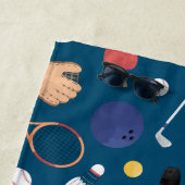 Niedlicher moderner Sportmeister Personalisiert Ki Strandtuch (Beispiel)