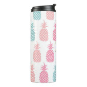 Niedlicher, moderner Tropischer Ananas-Monogramm-T Thermosbecher (Nach links gedreht)