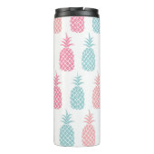 Niedlicher, moderner Tropischer Ananas-Monogramm-T Thermosbecher (Rückseite)