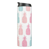 Niedlicher, moderner Tropischer Ananas-Monogramm-T Thermosbecher (Nach rechts gedreht)
