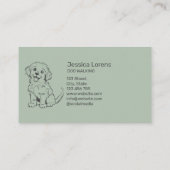 Niedlicher, moderner Weise Grüner Hund Sitter, Wel Visitenkarte (Rückseite)