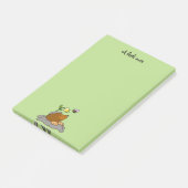 niedlicher Mole-Cartoon mit einer Blumenbiene Post-it Klebezettel (angewinkelt)