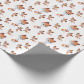 niedlicher Mommy-Babyfuchs gekachelt Geschenkpapier (Ecke)